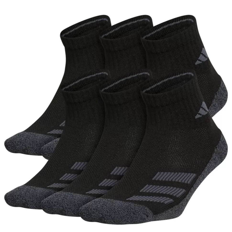 ADIDAS Accessories^ Boys Cushioned Angle Stripe Quarter Socks 6 Pairs