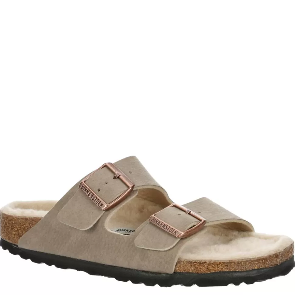 Women BIRKENSTOCK Footbed Sandals^ Womens Arizona Desert Dust Shearling Footbed Sandall