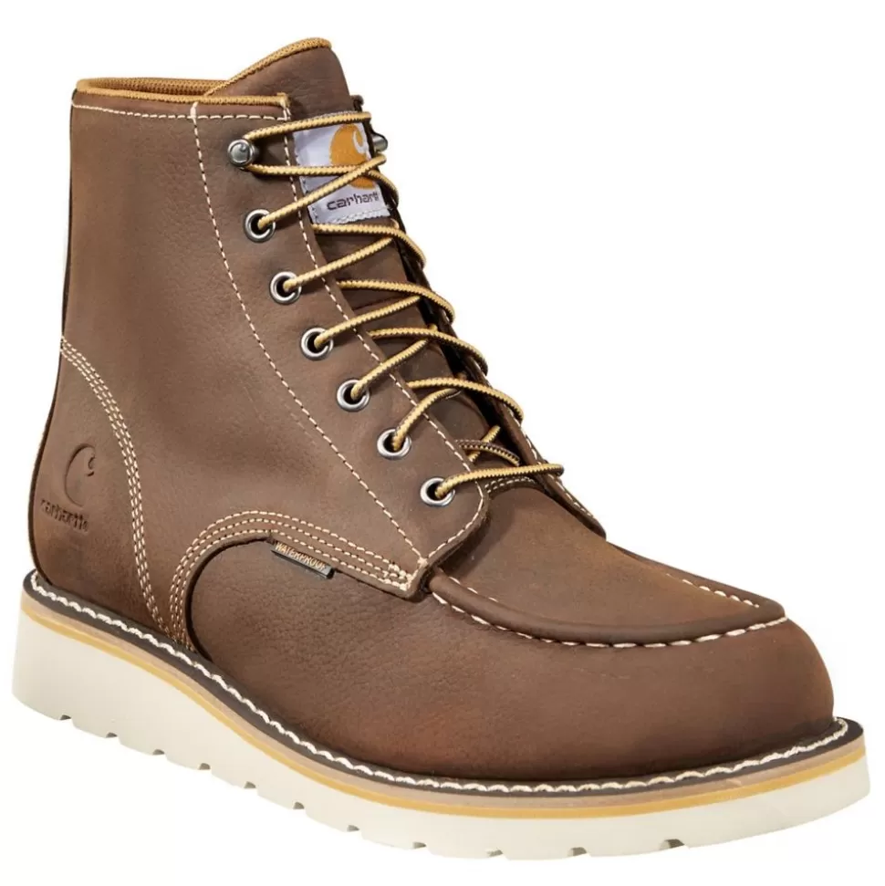 Men CARHARTT Work Boots^ Mens Waterproof 6-Inch Moc Toe Wedge Boot