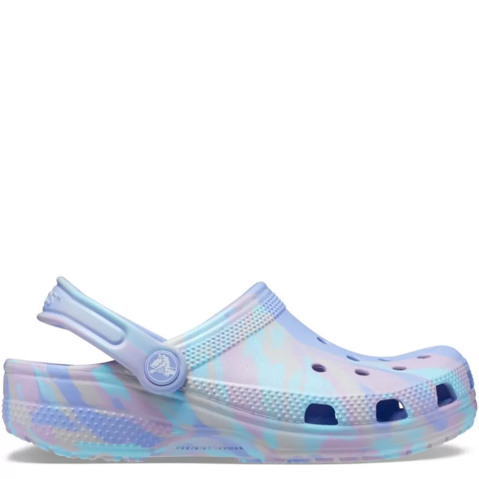 CROCS Sandals^ Girls Little-Big Kid Classic Marble Clog