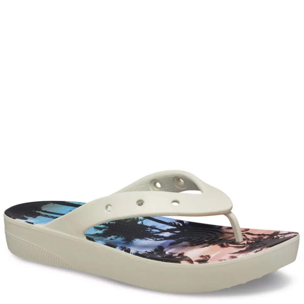 Women CROCS Platform Sandals^ Womens Classic Platform Resort Retro Flip Flop Sandal