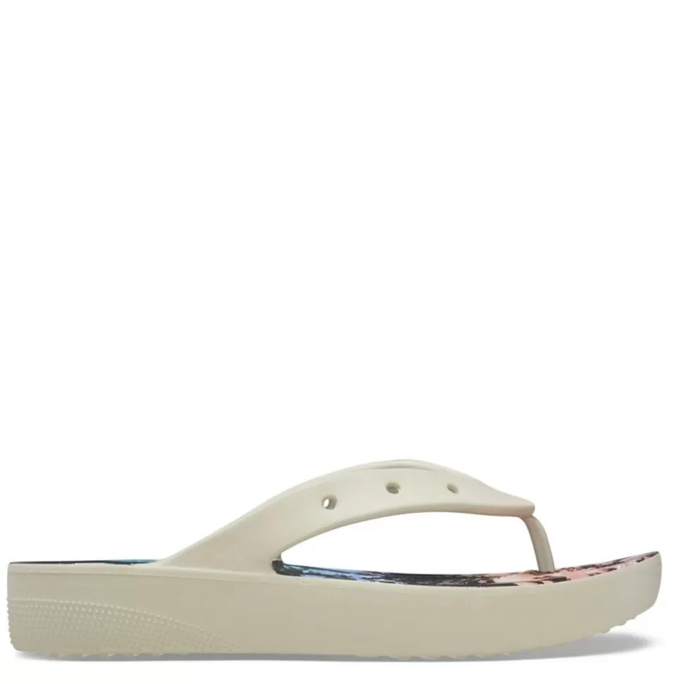 Women CROCS Platform Sandals^ Womens Classic Platform Resort Retro Flip Flop Sandal