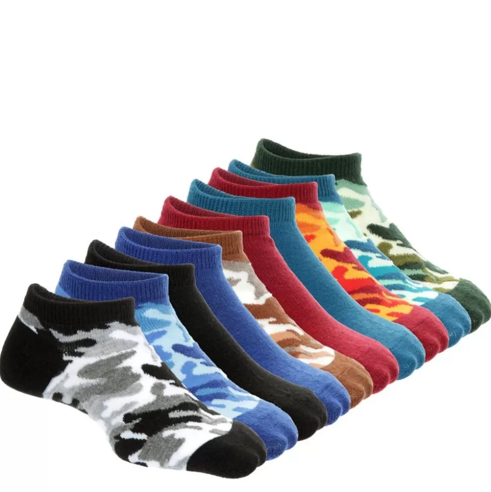 GAME SPORT Accessories^ Boys Camo No Show Socks 10 Pairs