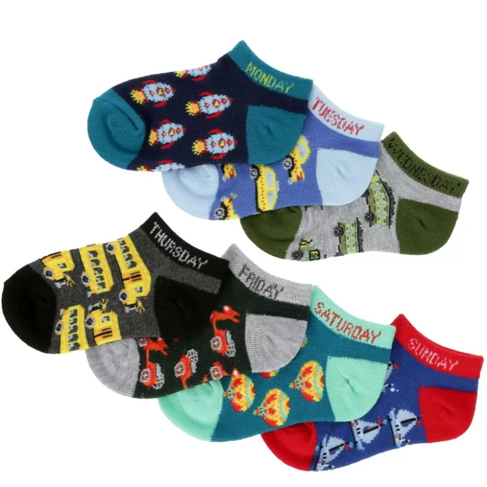 GAME SPORT Accessories^ Boys Days Of The Week No Show Socks 7 Pairs