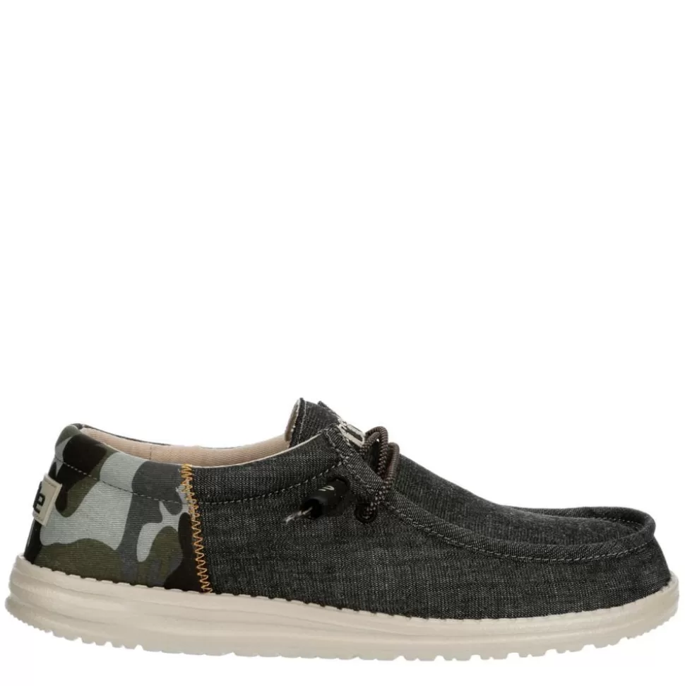 Men HEYDUDE Canvas^ Mens Wally Slip On Sneaker