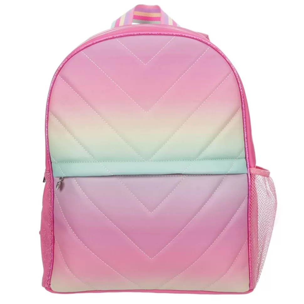 OMG Accessories^ Girls Chevron Backpack With Stuff Pouch