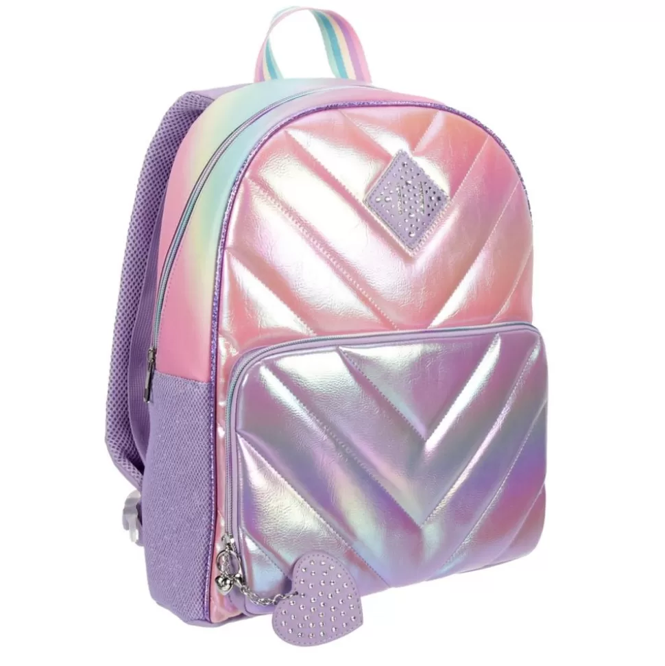 OMG Accessories^ Girls Colorblock Hologram Coated Backpack