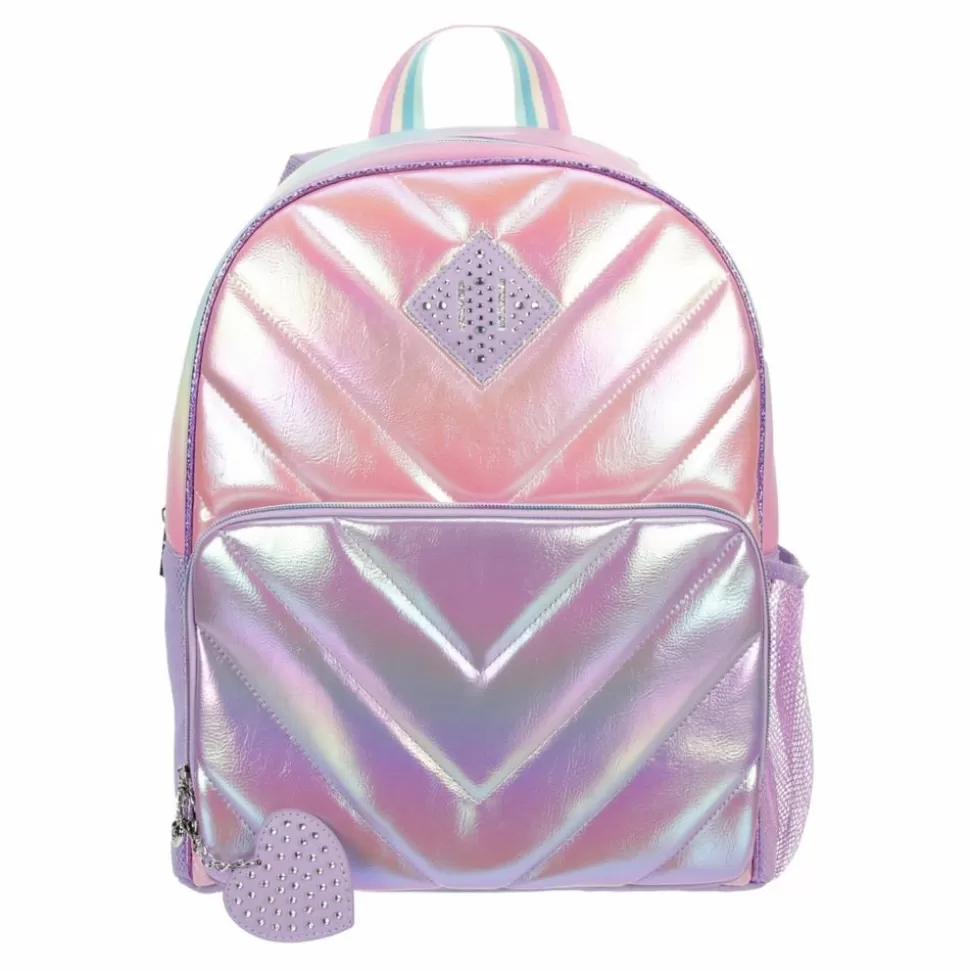 OMG Accessories^ Girls Colorblock Hologram Coated Backpack