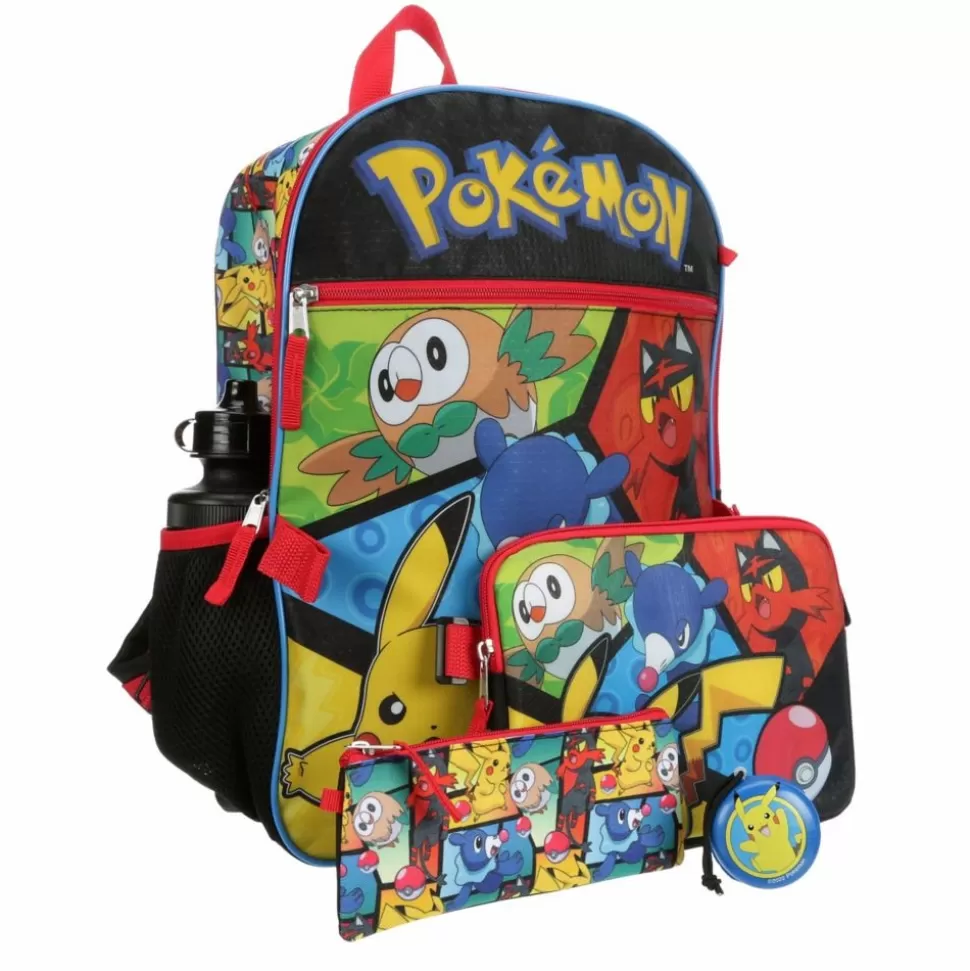 POKEMON Accessories^ Boys 5 Piece Backpack Set