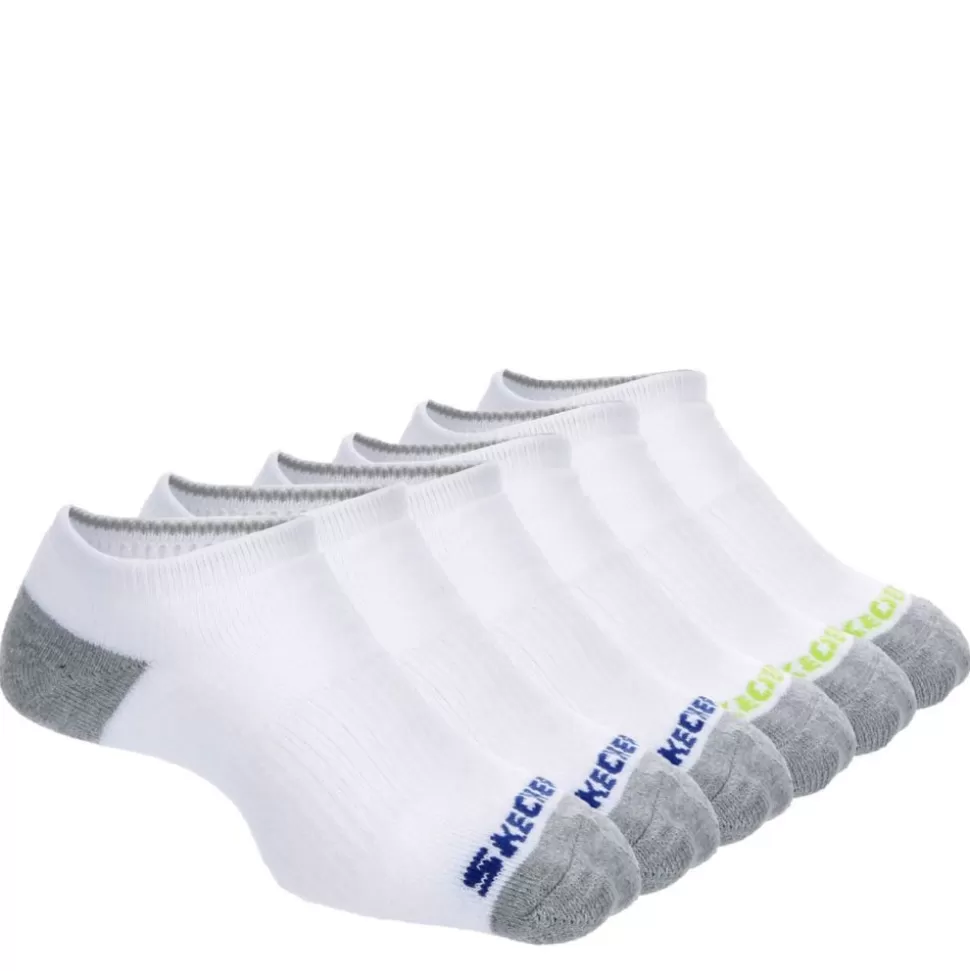 SKECHERS Accessories^ Boys No Show Full Terry Socks 6 Pairs