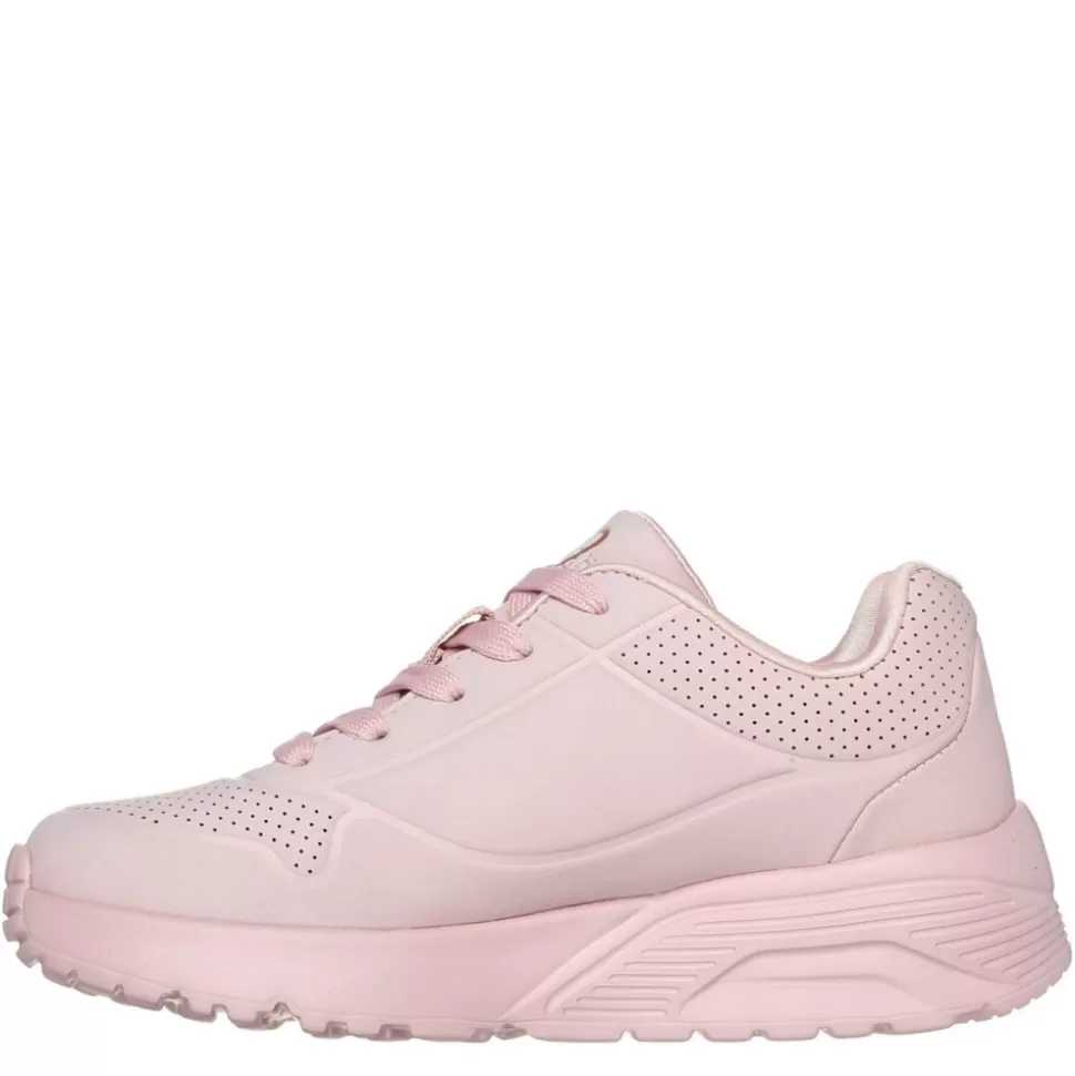 SKECHERS Casual Shoes^ Girls Little-Big Kid Uno Lite James Gold Crown Sneaker