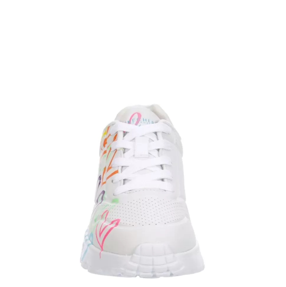 SKECHERS Casual Shoes^ Girls Little-Big Kid Uno Lite James Gold Crown Sneaker