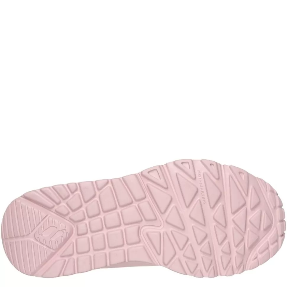 SKECHERS Casual Shoes^ Girls Little-Big Kid Uno Lite James Gold Crown Sneaker