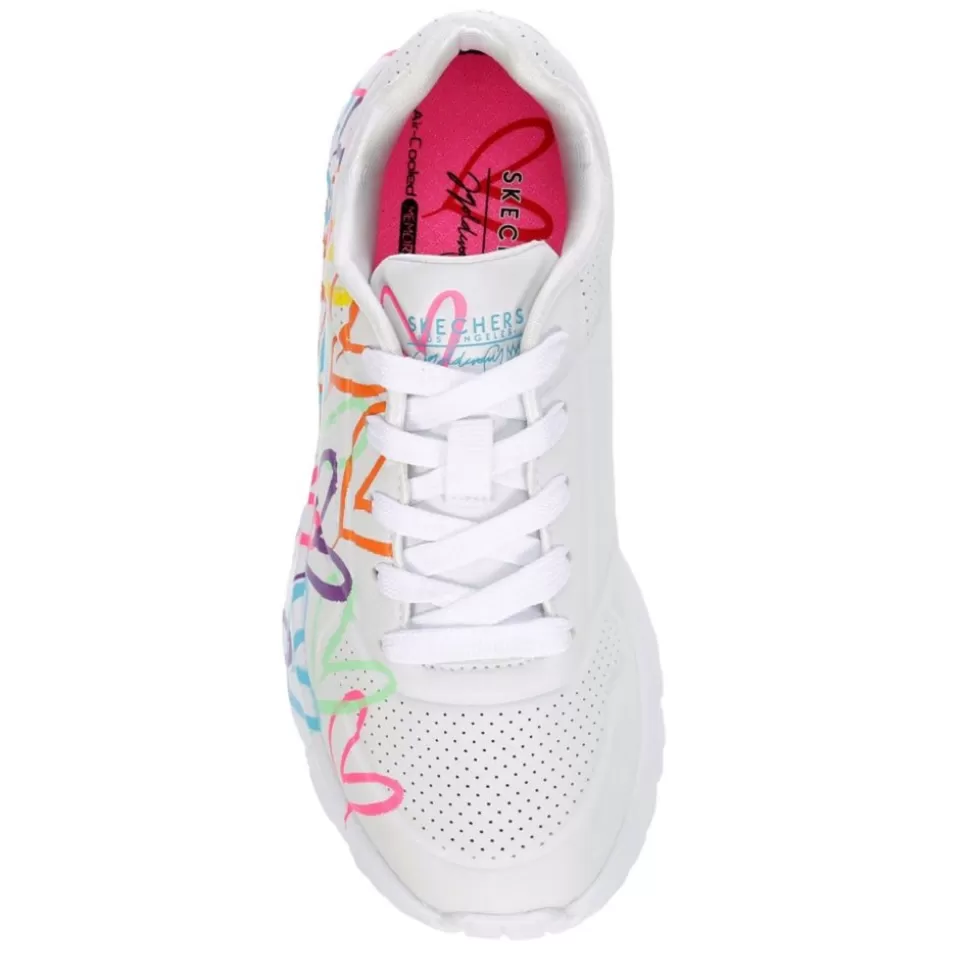 SKECHERS Casual Shoes^ Girls Little-Big Kid Uno Lite James Gold Crown Sneaker