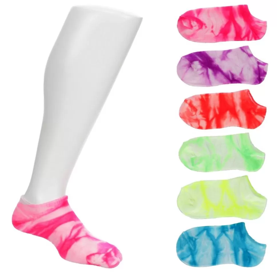 SOF SOLE Accessories^ Girls No Show Tie Dye Socks 6 Pairs