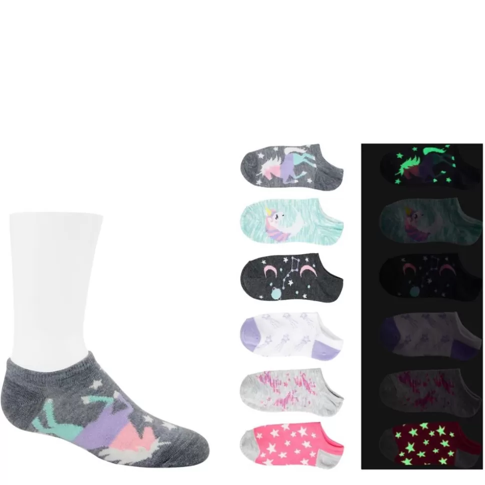 SOF SOLE Accessories^ Girls Unicorn Galaxy No Show Socks 6 Pairs