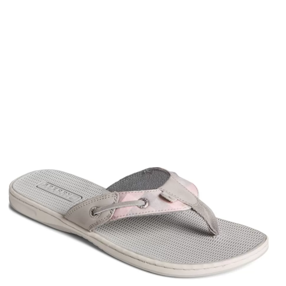 Women SPERRY Flat Sandals^ Womens Seafish Gingham Flip Flop Sandal