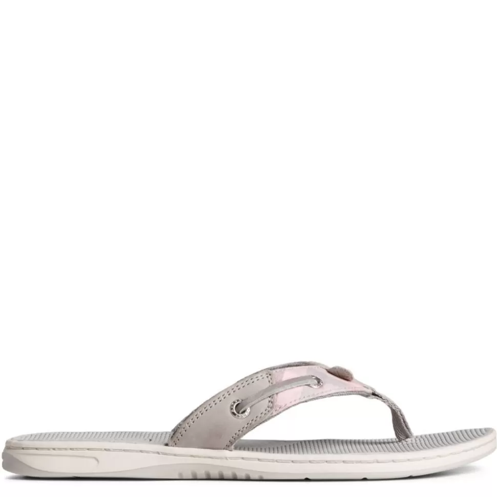 Women SPERRY Flat Sandals^ Womens Seafish Gingham Flip Flop Sandal