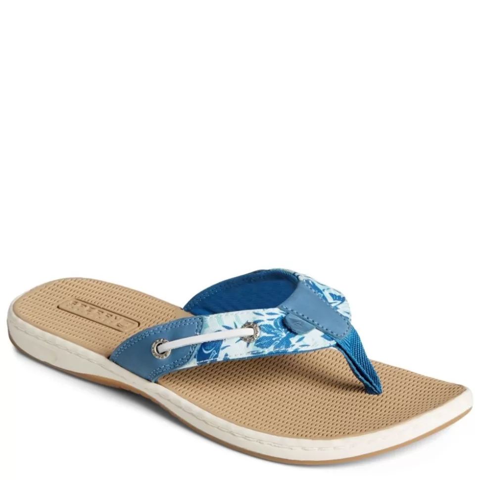 Women SPERRY Flat Sandals^ Womens Seafish Print Flip Flop Sandal