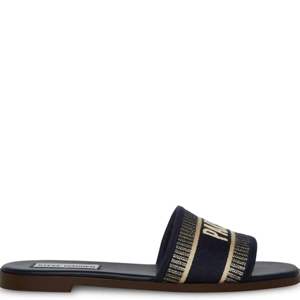 Women STEVE MADDEN Flat Sandals^ Womens Knox Flat Slide Sandal