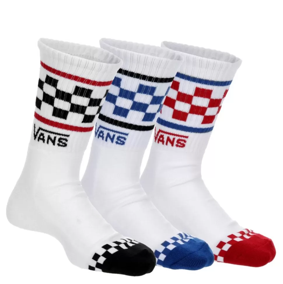 VANS Accessories^ Boys 3Pk Checker Band Crew Socks