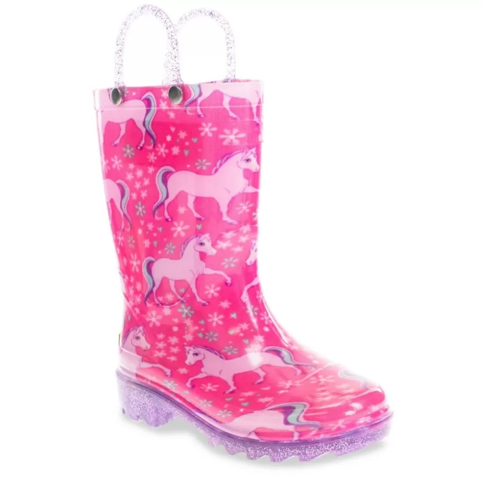 WESTERN CHIEF Boots^ Girls Gallop Girl Lighted Rain Boot