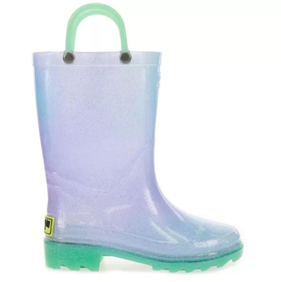 WESTERN CHIEF Boots^ Girls Glitter Ombre Lighted Rain Boot