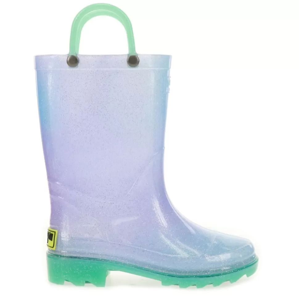 WESTERN CHIEF Boots^ Girls Glitter Ombre Lighted Rain Boot